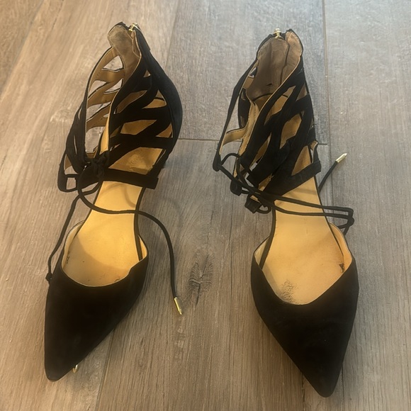 Black suede size 10 Ivanka Trump low heel comfortable shoes - Picture 2 of 9